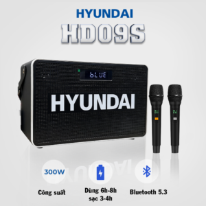 LOA XÁCH TAY KARAOKE H9S CÔNG SUẤT 300W - KÈM 2 MICRO