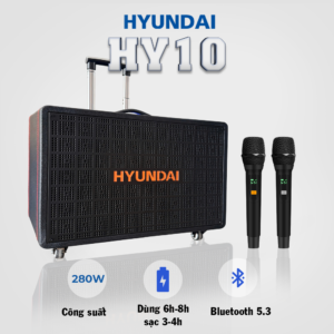 LOA KARAOXE XÁCH TAY HY10 CÔNG SUẤT 280W - KÈM 2 MICRO