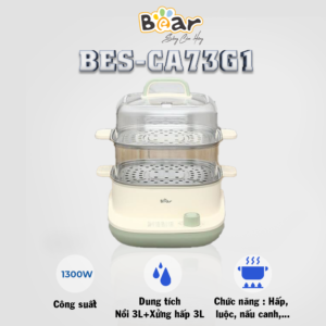 NỒI LẨU HẤP ĐA NĂNG 10 LÍT BEAR BES-CA73G1, CÔNG SUẤT 1300W